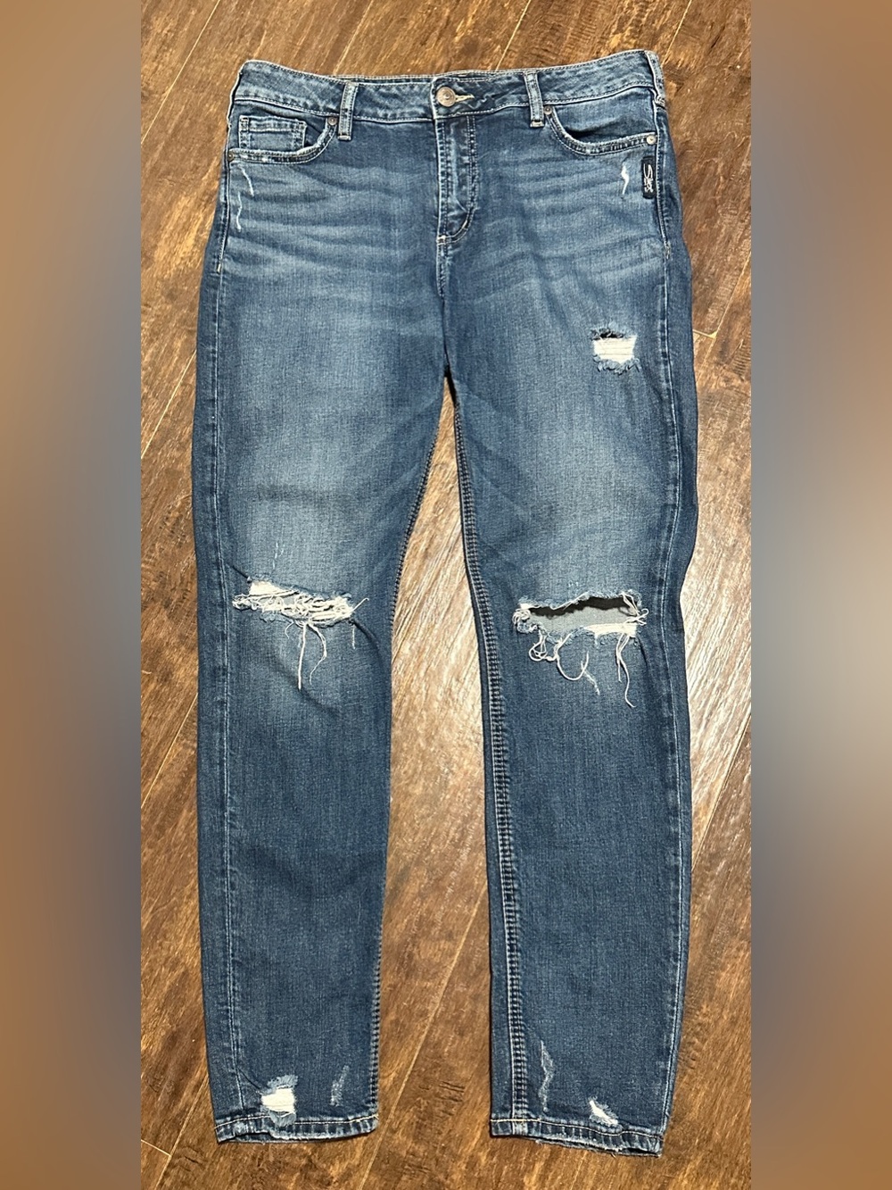 Silver Mazy Skinny Distressed Denim Jeans Women’s 31 x 29